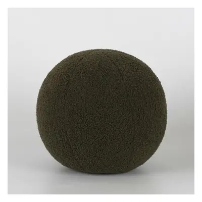 (green, 40cm) Plush Round Wool Cushion Solid Color Ball Shape Pillow Living Room Sofa Decoration