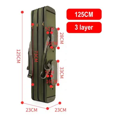 (as the picture, layer 125cm) Fishing Bag 80/90/100/120/125/130cm 2/3/4 Layer Fishing Bag Oxford