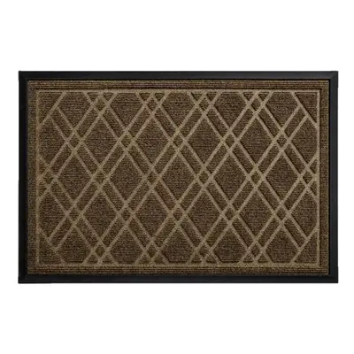 (beige, M) Entry Door Mat Dirt Trapper Modern Geometric Rubber Indoor Outdoor Entrance Welcome