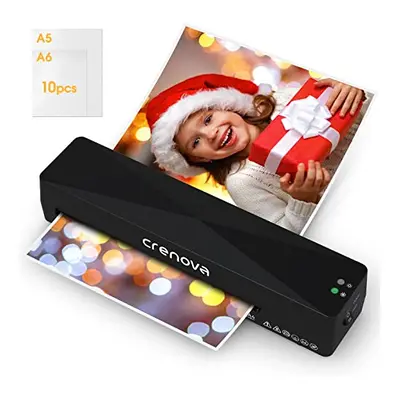 Crenova A4 Laminator, Thermal Laminator Machine for Hot and Cold Settings with Laminating Pouche