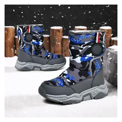 (blue, 39) New Children&apos;s Snow Boots Boys&apos; Cotton Shoes Medium And Large Children&apos