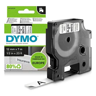 DYMO D1 Labels, Black Print on White, mm x m, Self-Adhesive Labels for LabelManager Label Printe