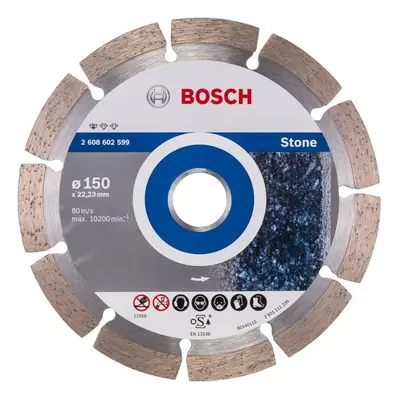 Bosch Standard for Stone Diamond Cutting Disc, 150mm Ã, 22.23mm x 2mm x 10mm, Silver/Grey