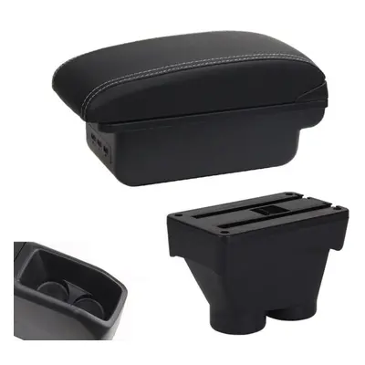 (black,white) For Peugeot Car Armrest Box Storage Accessories Retrofit Parts Interior Details Ho