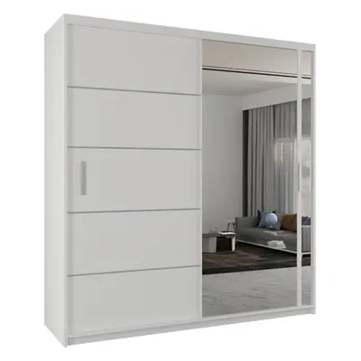 (White , 203) Ankara Luxury Double Sliding Mirror Door Wardrobe