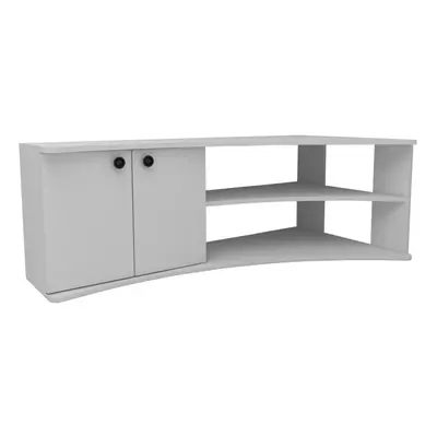 (White) Dion Corner TV Stand Entertainment Center