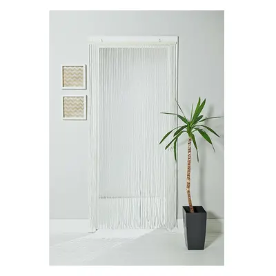 Home Beaded Door Curtain - White