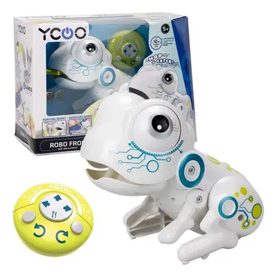 Robo Frog, Hopping RC Pet, Plays Two Games - Hunting and Shooting Game, Magnetic Food Coins with