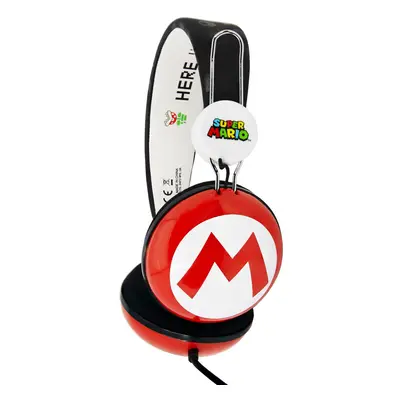 OTL Super Mario icon Red/Black Teen Stereo Headphones for Kids 7+