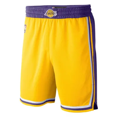 Nike Los Angeles Lakers NBA Boys Youth Yellow Gold Icon Edition Swingman Shorts Youth X-Large