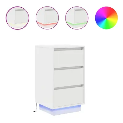 (white, x x cm/ pcs) vidaXL Bedside Cabinets with LED LightsÂ pcs Black 38x34x50 cm bedside tabl