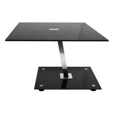 Premier Housewares Black Tempered Glass Top End Table