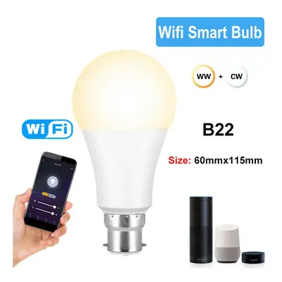 (B22) Smart WiFi LED Light Bulbs RGBCW E27 B22 for Alexa