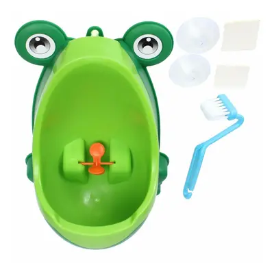 (Green) Lovely Frog Brush Cleaning Children Potty Toilet Training Kids Urinal Kid Boy Pee Remova