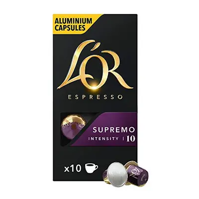 L'OR Espresso Supremo - Intensity - Nespresso Compatible Coffee Capsules (Pack of 10, Capsules i