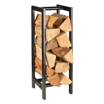 Esschert Design Wood Storage Rack and Carrier Black Firewood Log Rack Carrier