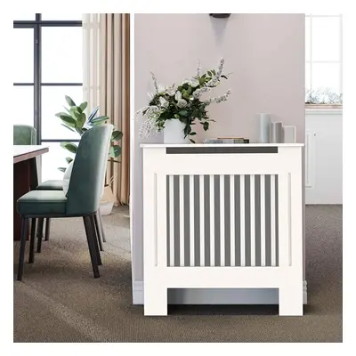 (Vertical-S H92XW78XD19CM, White) Modern Radiator Cover Furniture Cabinet Shelf