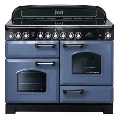 Rangemaster CDL110ECSB/C Classic Deluxe Stone Blue with Chrome Trim 110cm Ceramic Range Cooker -