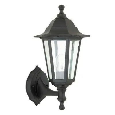 IP44 Outdoor Wall Light Black Rust Proof & Glass Lamp Traditional Porch Lantern