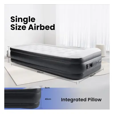 (Single) Inflatable Air Bed Mattress Built Pump Camping