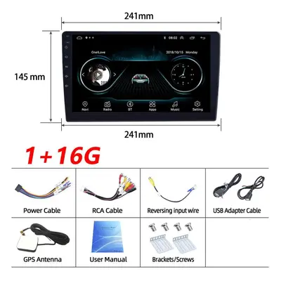 (as the picture, inches) Universal Core Car Radio Stereo Support Wifi Multimedia Video Player Rd