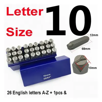 (Letter 10mm) 9~36 Pcs Letter & Number Metal Stamp Set Alphabet A-z & Number Iron Uppercase Stam