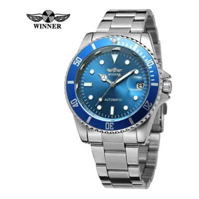 (blue) Winner Fashion Black Red Sport Watches Calendar Display Automatic Self-wind Watches For M