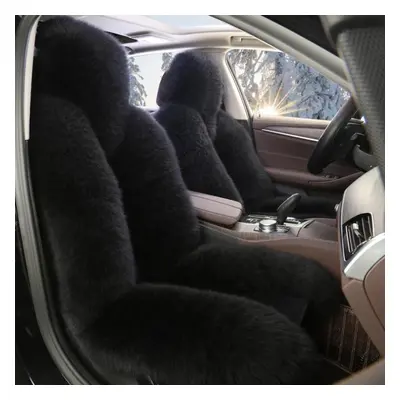 (black, Seat cushion sets of) 1pc New Sheepskin Fur Car Seat Cover Universal Wool Car Cushion Fr