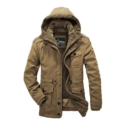 (as the picture, L) Brand Clothing Winter Jackets Mens Coats Military Lamb Wool Jacket Piece Par