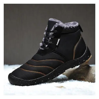 (black, 45) Winter Cotton Boots New Soft Soled Men&apos;s Snow Boots Warm Large Size Cotton Shoe