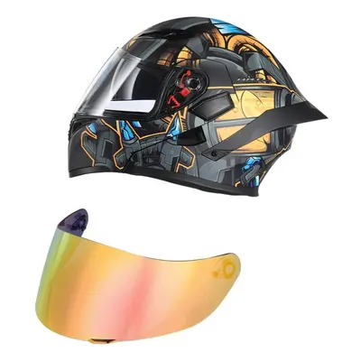 (orange, XL) Motorcycle Helmet Unisex Adult Cool Rider Equipment Four Seasons New Street Touring