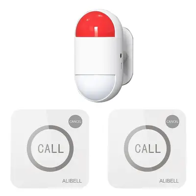 Emergency Alarm Security System for Home/Shop/Factory,1 Portable Flashing Siren Panic Buttons