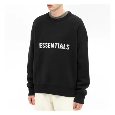 (Black, S) Fear of God Essentials Womens Mens Knitted Pullover Long Sleeve Sweater Casual Knitwe