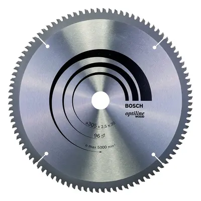 Bosch Optiline Mitre Circular Saw Blade for Wood, 305mm x 2.5mm x 30mm, Teeth, Silver