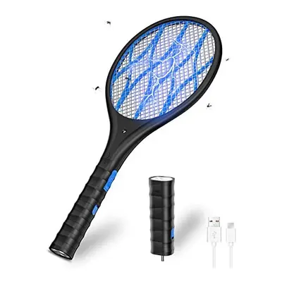 CONOPU Fly Zapper Bug Zapper with Rechargeable Ports, Electric Fly Swatter with Voltage, Fast US