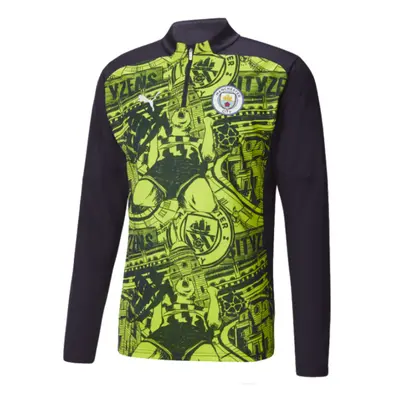 (XXL) Man City Prematch 1/4 Zip Top (Yellow Glow)