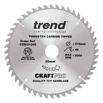 Trend CSB/21048 Craft Pro Combination TCT Blade Ideal for Makita Circular Saws, 210mm x Teeth x 