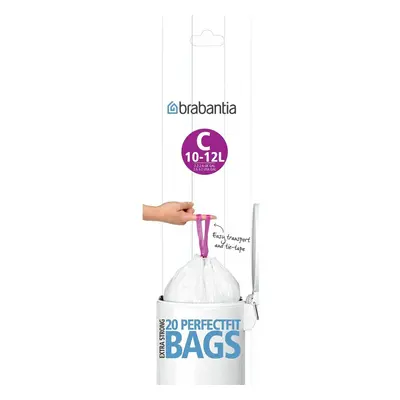 100x WHITE BRABANTIA BIN LINERS TYPE C LINER BAG BAGS 10L - 12L - LITRE