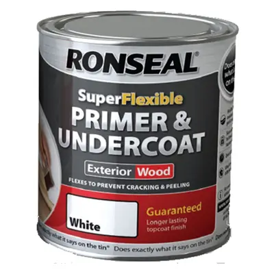 Ronseal RSLEWPWHI750 750ml Super Flexible Wood Primer and Undercoat - White