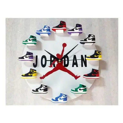 3d wall clock 3d shoe model home office furniture sports nba basketball basketball, black backgr