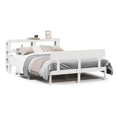 (white, x cm) vidaXL Bed Frame with Headboard Bed Base Bedstead 100x200 cm Solid Wood Pine