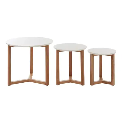 Stylish Set Of Tables With White Tops, Nordic Design Small Lounge Tables, Versatile Small Table 