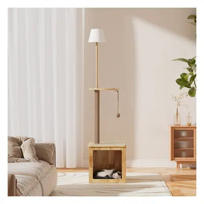 2-in-1 Cat Climbing Frame Floor Lamp