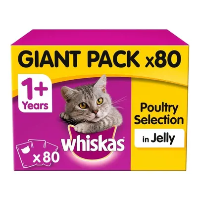 Whiskas 1+ Poultry Selection In Jelly Cat Pouches Giant Pack - x 100g Pouches