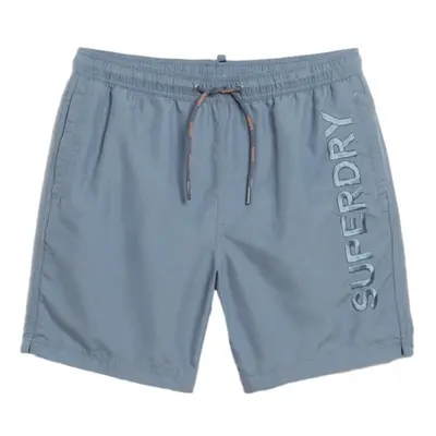 Superdry Premium Embroidered 17" Swim Shorts - Stormy Weather Grey