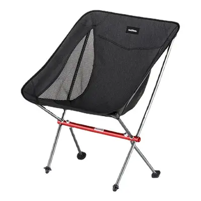 (Black) Fishing Chair Portable folding moon Chair Camping Hiking Gardening Barbecueart sketch ch