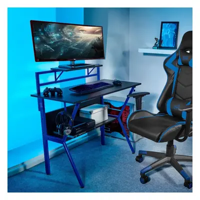 (BLUE) Neo Ergonomic Tier Gaming Desk