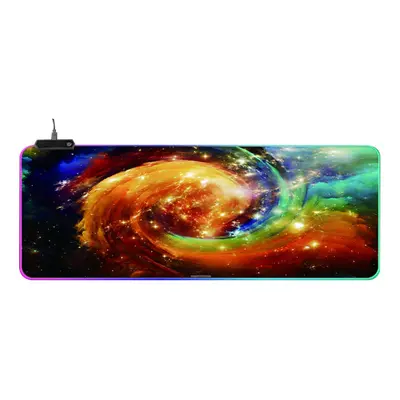 (300x800x4mm) RGB Glowing Mouse Pad Whirlwind Soft Rubber Anti-slip Lighting Mode Large Gaming K