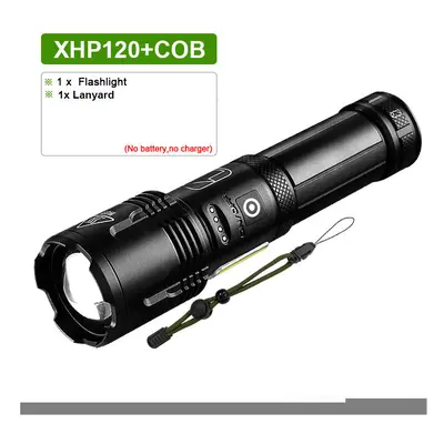 (A-XHP120) Powerful Led Flashlight XHP90 High Power Torch light Rechargeable Tactical flashlight