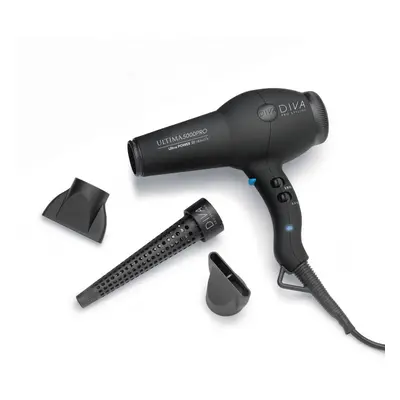 Diva Ultima Pro Hairdryer + Free Air Styling Wand Black